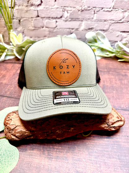 Kozy Fam Leather Patch Trucker Snapback