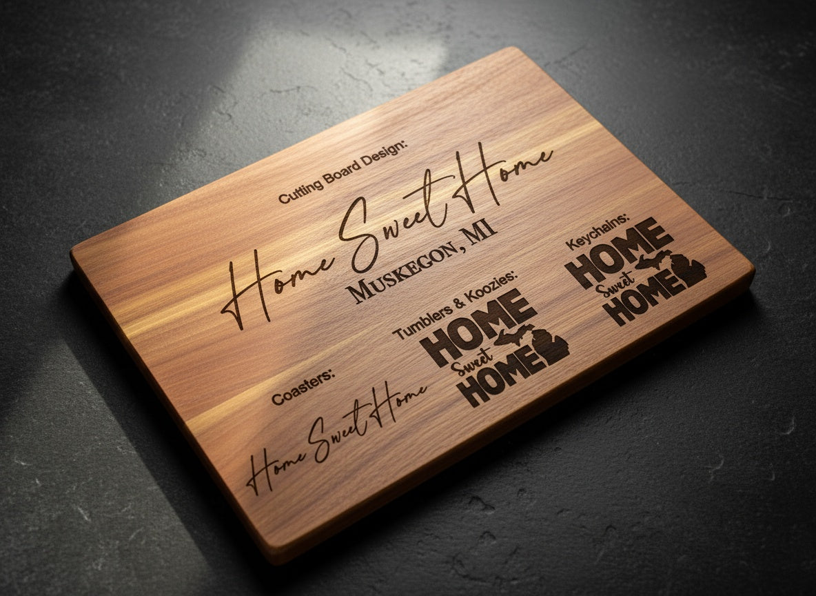 Home Sweet Home basket engraving preview