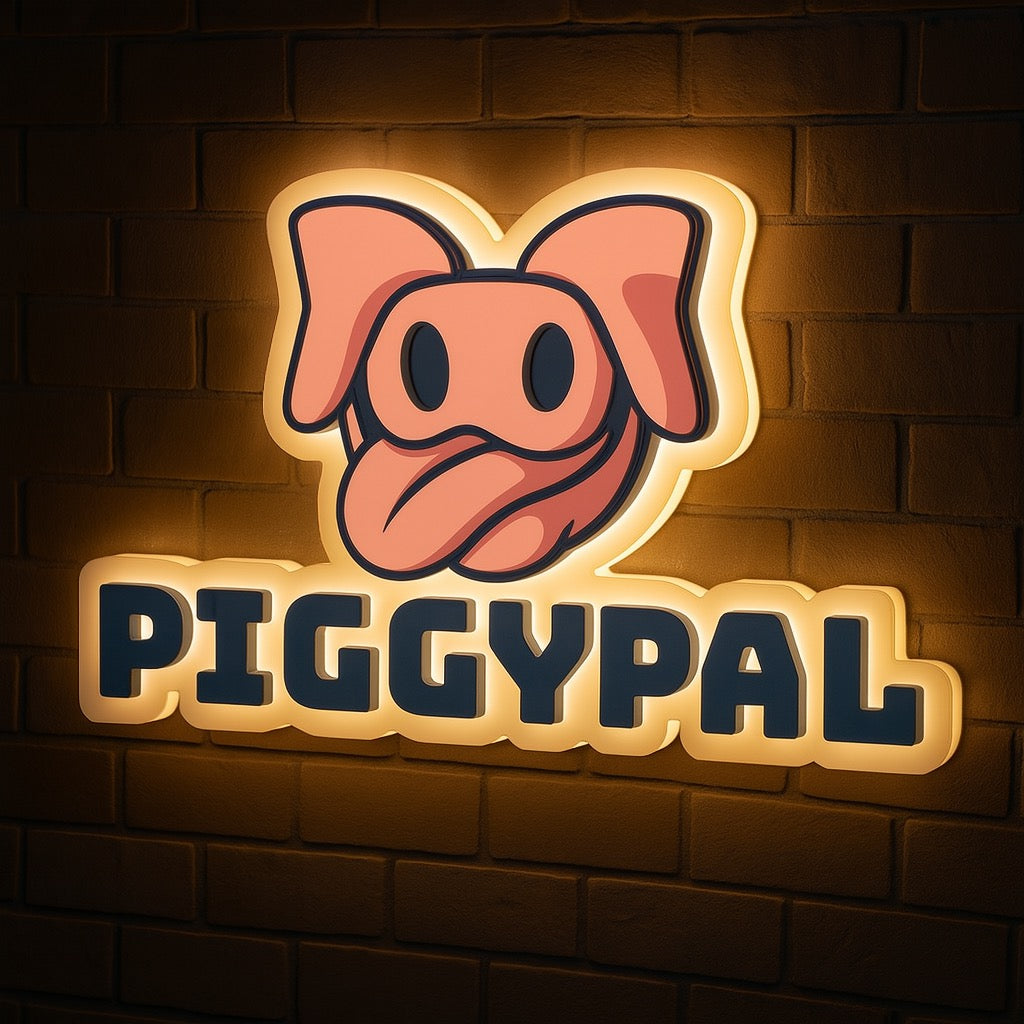 🐷 Rooty the Pig – Piggypal Acrylic Sign
