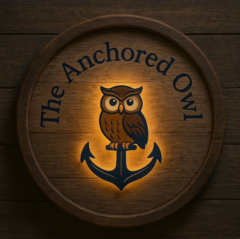The Anchored Owl Custom Sign