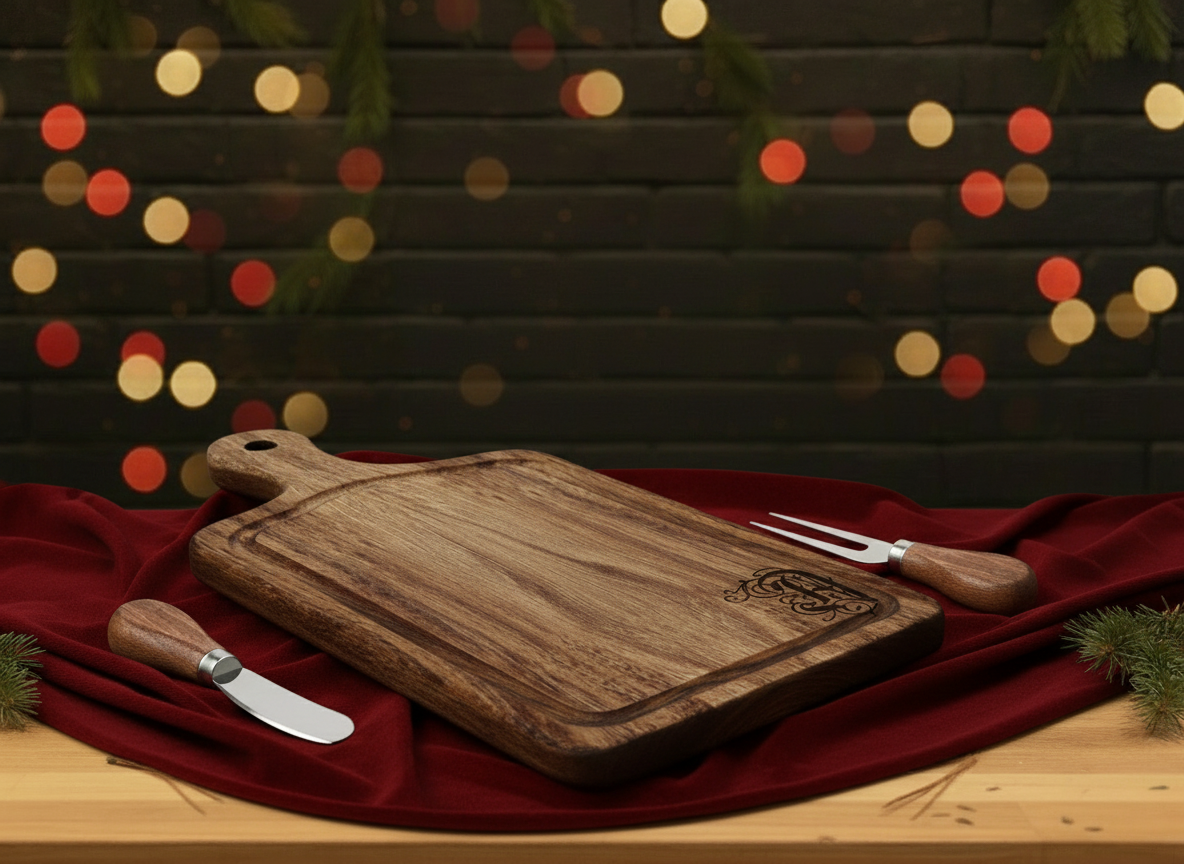 Elegant Monogram cutting board design