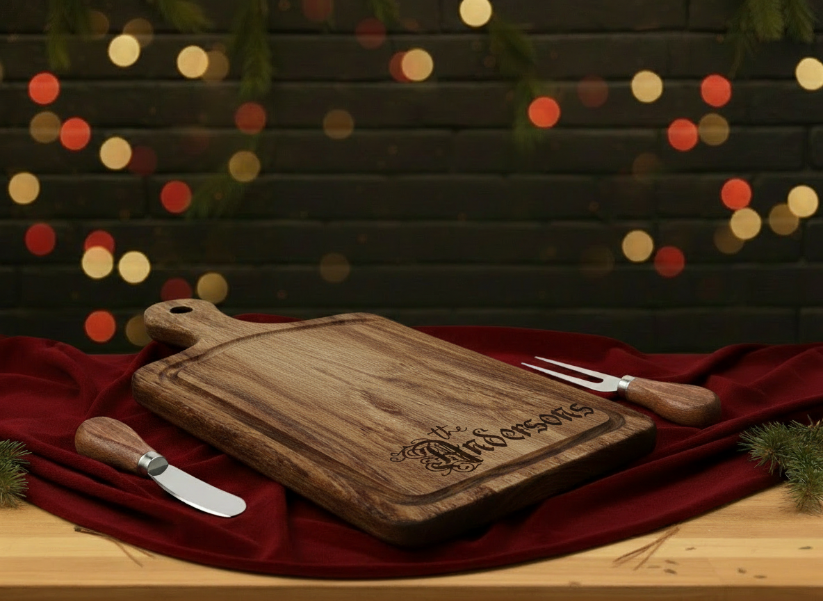 Last Name cutting board design