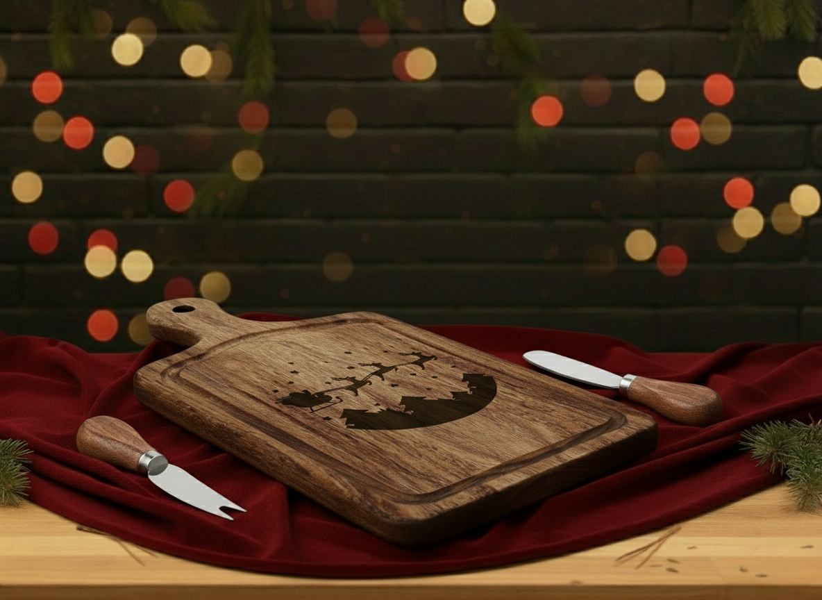 Holiday Sleigh cutting board design