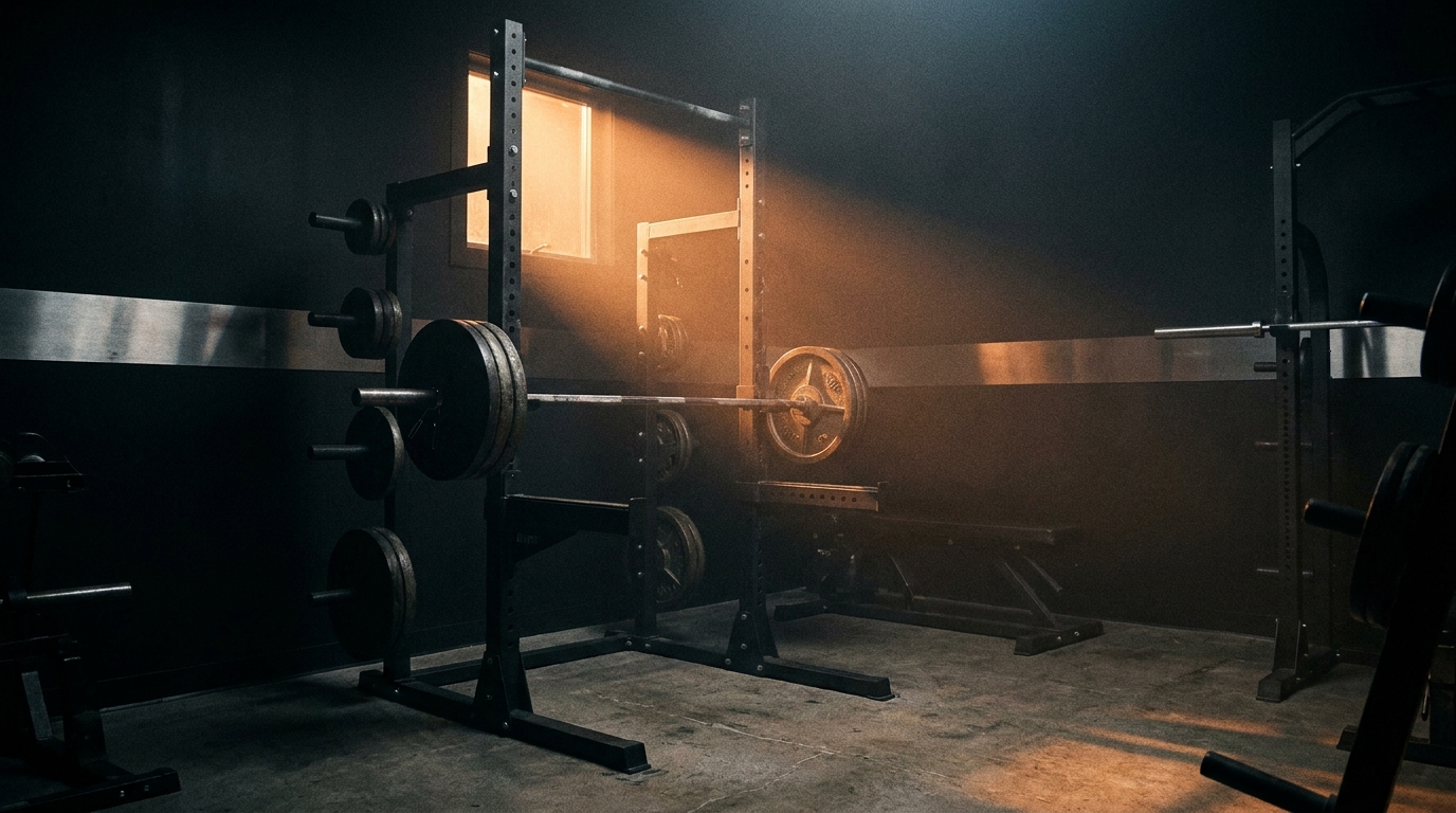 Dark steel gym floor