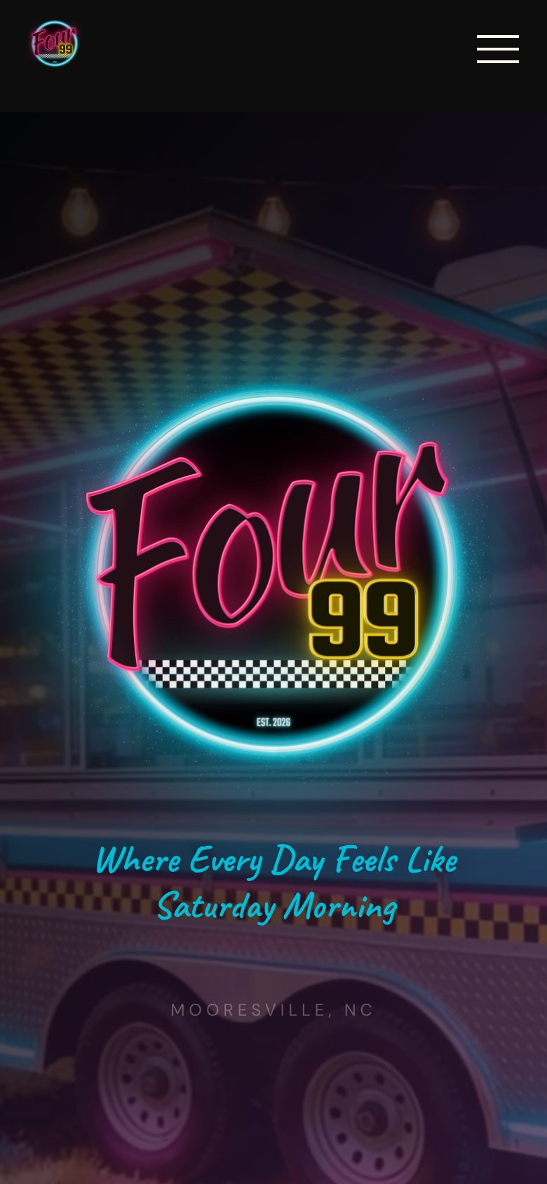 The live Four-99 site on a phone